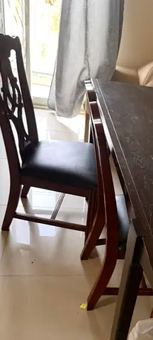 Wooden Dining Chair with Padded Seat - Good Condition