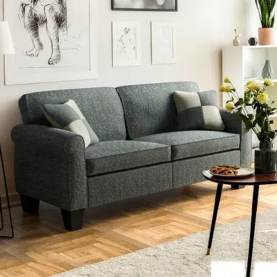 2 seater rolled arm sofa