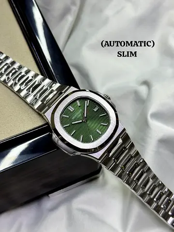 PATEK PHILIPPE Automatic Slim Watch with Green Dial