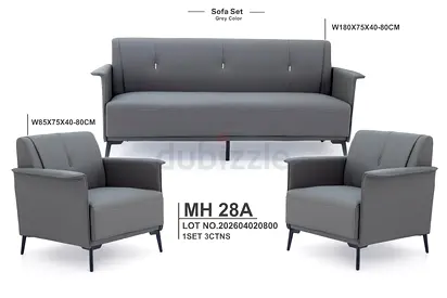 Selling my grey 3-piece sofa set (3-seater + 2 armchairs) - MH28A