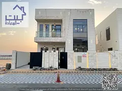 A modern, ultra-luxurious villa with a full stone facade and ultra-luxurious interior design with ul