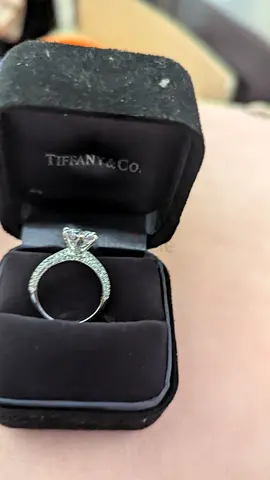 Tiffany  Co. diamond ring with halo in original box