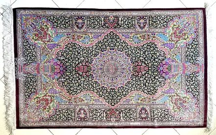 Pure Silk Handwoven Persian Carpet