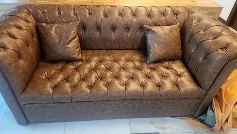 Chesterfield Style Brown Sofa