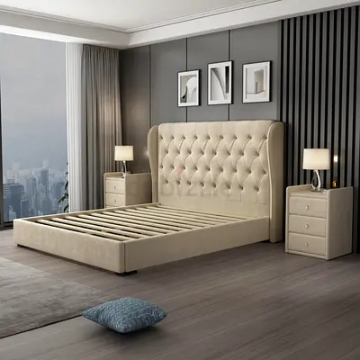 Modern Upholstered Bed King Size
