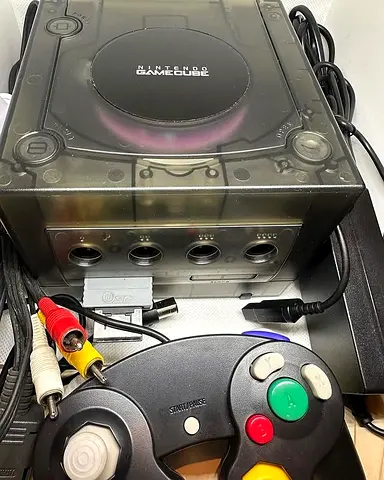 Nintendo GameCube pal Black  1controllor+cables+HDMI converter 512gb GameCube games