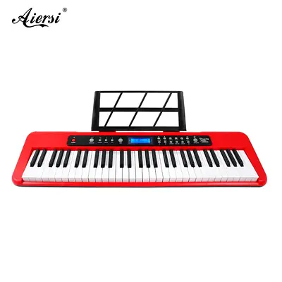 Aiersi A828 Touch Response 61 Keys Beginner Keyboard – Red