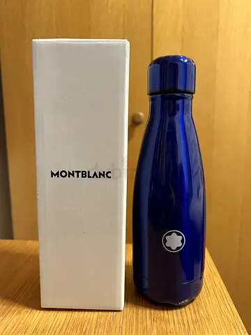 Montblanc blue insulated stainless steel water bottle - good condition