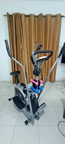 Exercise Bike for Home, Elliptical Orbitrek Cross Trainer with Adjustable Resistance, LCD Monitor