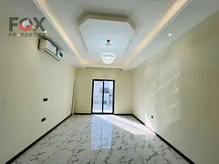 Villa for rent in Al Yasmeen Ajman, 5 master rooms, majlis, hall, prep kitchen, large roof, AED 110.