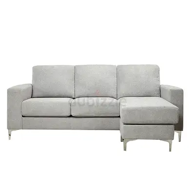 Light grey 3-seater sectional sofa with chaise