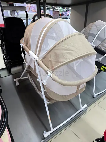 Beige Baby Bassinet/Cradle with Mesh Canopy - Gently Used