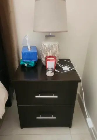 Pair of Modern Dark Brown Nightstands (2 Drawers) | Flawless Condition