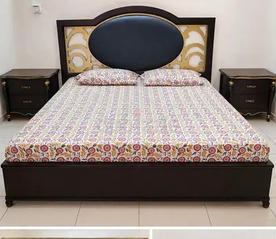 Dark Brown Bed Set with Wardrobe