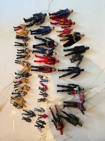 My mixed lot of ~40 Marvel  DC action figures — used