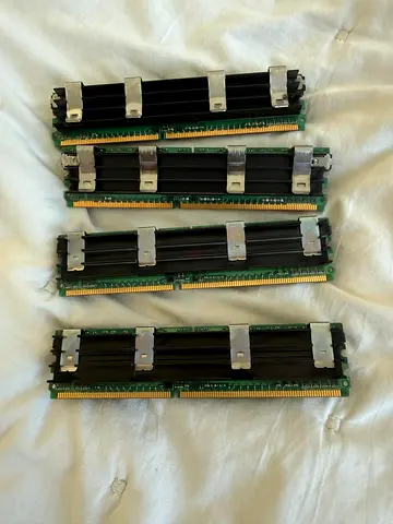Set of 4 server DDR2 RAM modules — removed from a working server