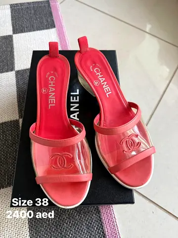 Authentic Chanel PVC Mules size 38