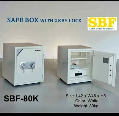 My SBF-80K Safe Box - White, 2-Key Lock (80 kg)