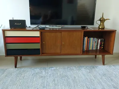 Stylish Vintage Wooden TV Unit with Storage