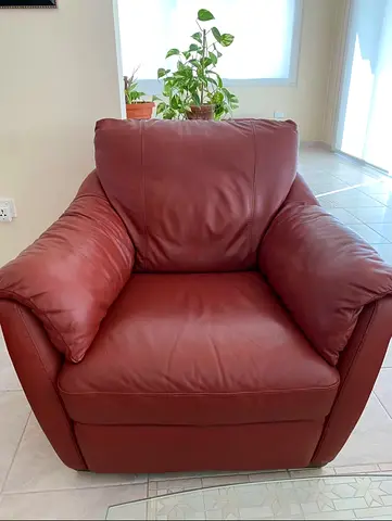 Comfortable Red Leather Armchair