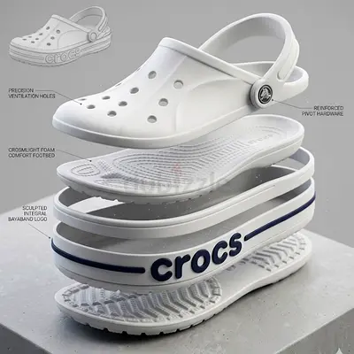 White Crocs Clogs with Pivot Hardware