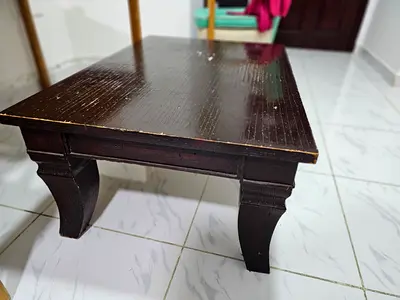 Solid dark wood coffee table - used, sturdy