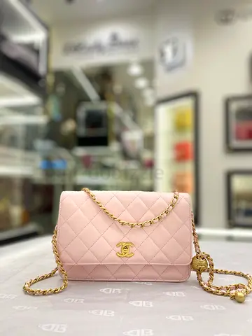 Chanel Pink Quilted Lambskin Leather Wallet On Chain Bag (Authentic/PreOwned)