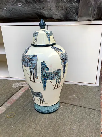 Decorative Ceramic Horse Urn