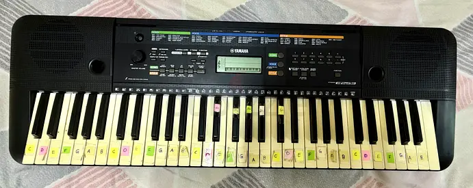 Yamaha PSR E253 61-key Portable Keyboard — Labeled Keys, Good for Learning