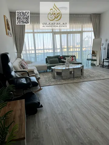 شقه غرفتين وصاله للبيع كاش ابراج الهورايزون الراشديه عجمان باطلاله على خور عجمان تملك حر