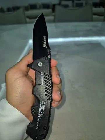 Folding Pocket Knife (Black Steel) - new