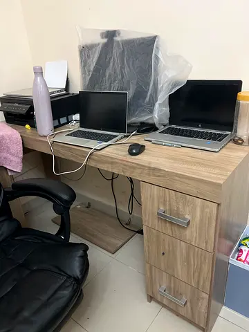 Wooden computer desk