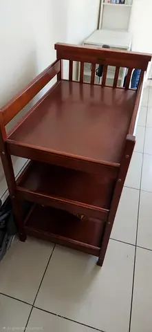 Solid wood baby changing table with 2 storage shelves