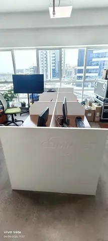 Used 6 Person Office Workstation Desk with Drawers