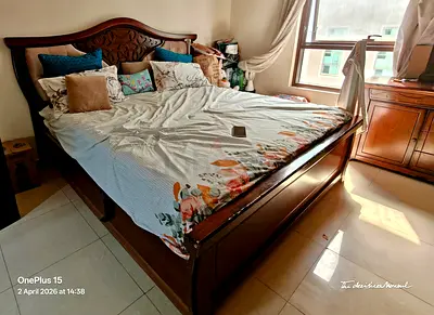 King Size Bedroom Set | Wardrobe + Storage Bed + Dresser | AED 1199