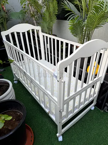 Baby Bed/Cot with storage, rocker,  canopy