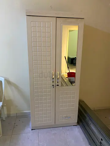 Two-door wardrobe/armoire with mirror - used, good condition