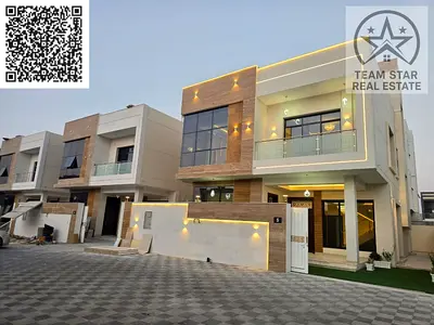 Luxury villa for rent, first occupancy, Al Zahia area, Ajman - 6 master bedrooms