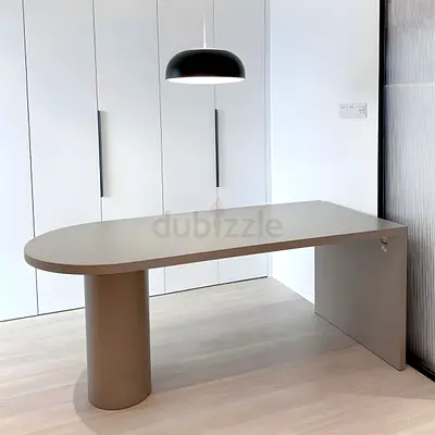 Custom MDF Dining Table with Sculptural Base – Modern Minimalist Oval Dining Table Design