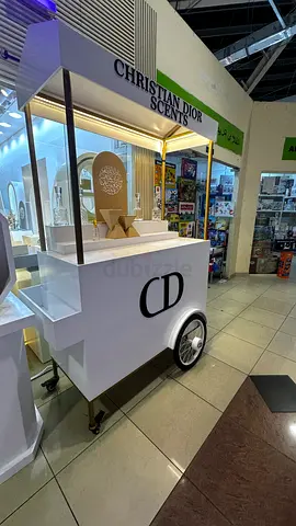 Christian Dior Scents Branded Mobile Display Cart (White Pop-up Kiosk)