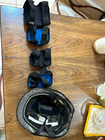 Childs Helmet with Knee, Elbow and Wrist Pads - Used, Good Condition