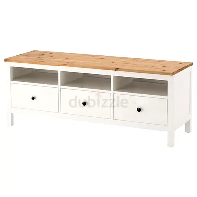 Stylish White and Wood Storage Console