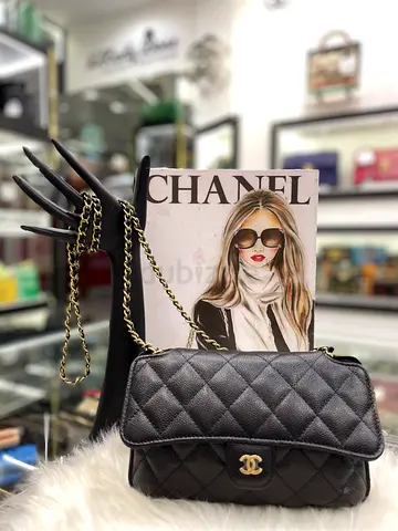 Chanel Black Chain Caviar Flap Bag with Shopping Tote (Authentic/New)