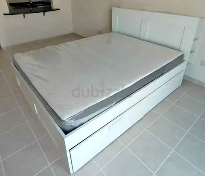 IKEA brimnes king size 180×200cm bed frame with headboard+ 4 big storage drawers with IKEA mattress
