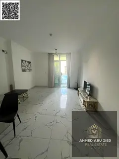 Two furnished bedrooms and a living room in a new tower with three bathrooms, built-in wardrobes, a