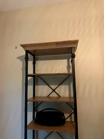 bookshelf with wooden shelves