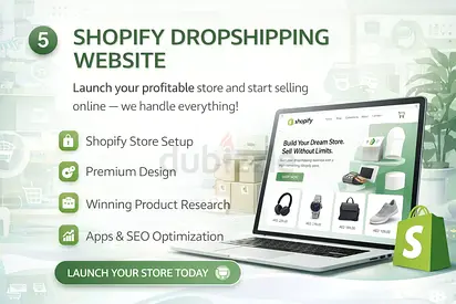 Start your online business with a fully designed Shopify dropshipping store.