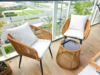 Stylish Bistrot Rattan Chairs with Table