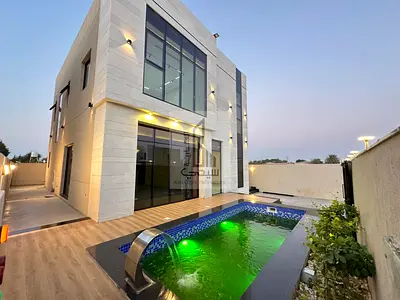 💯 تملك حر لجميع الجنسيات 🏡 للبيع فيلا مودرن بتصميم  فاخر 📍 الحليو 2 - عجمان  قريب جدا من شارع الشيخ محمد بن زايد قريب من شارع الإمارات  شامل رسوم التسجيل والتملك  🏗 مساحة الأرض 3014 👣 🏗 مساحة البناء