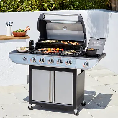 Uniflame Classic Burner And Side Gas Grill , 5 Bunner gas BBQ